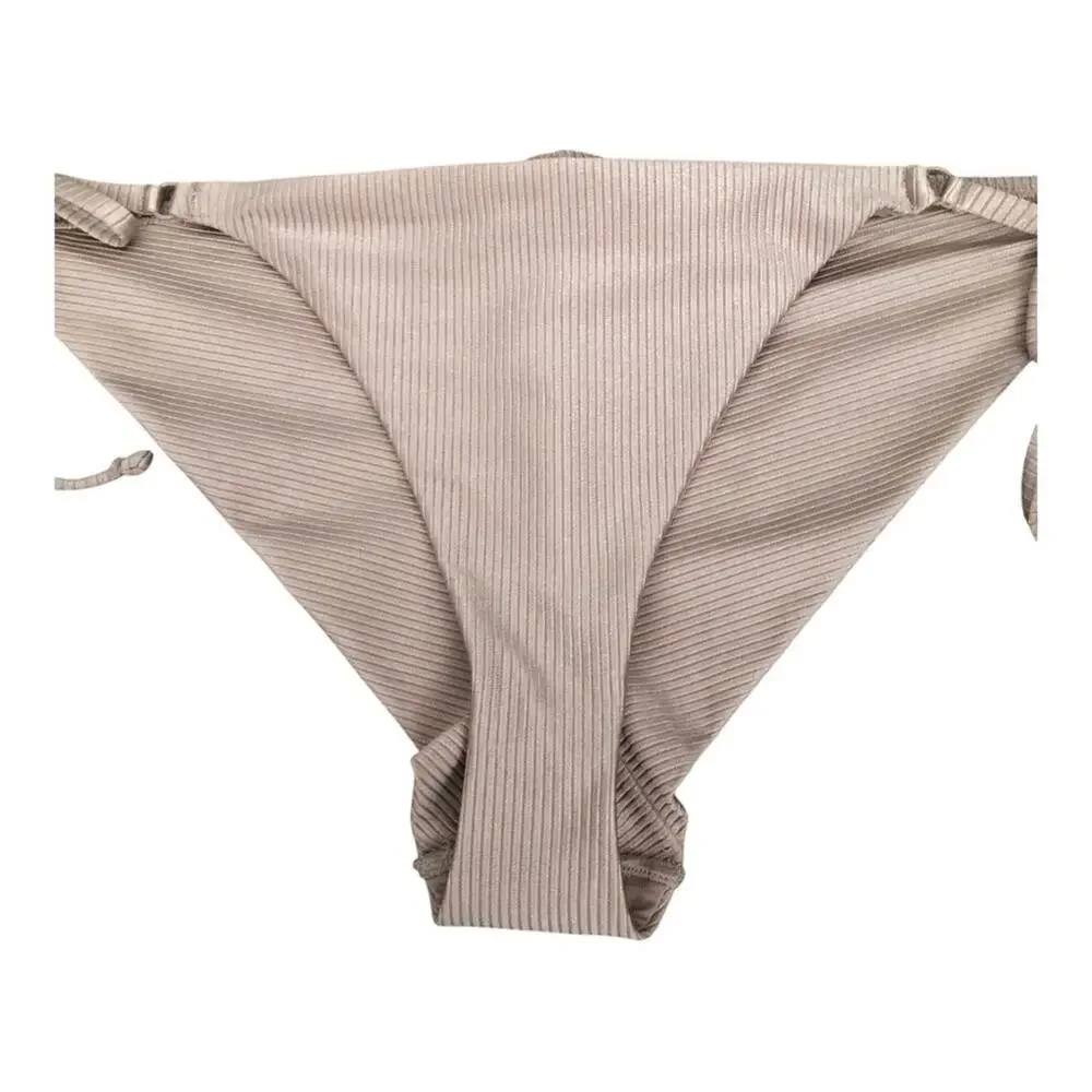 Aerie NWT Shiny Ribbed Textured Cheekier String Bikini Bottom Extra Extra Large